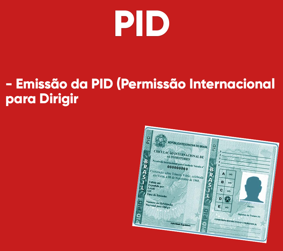 Emissão de PID - permissão internacional para dirigir